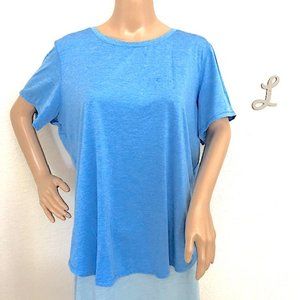 Lightweight Electric Blue XL Tee with Mesh Inset